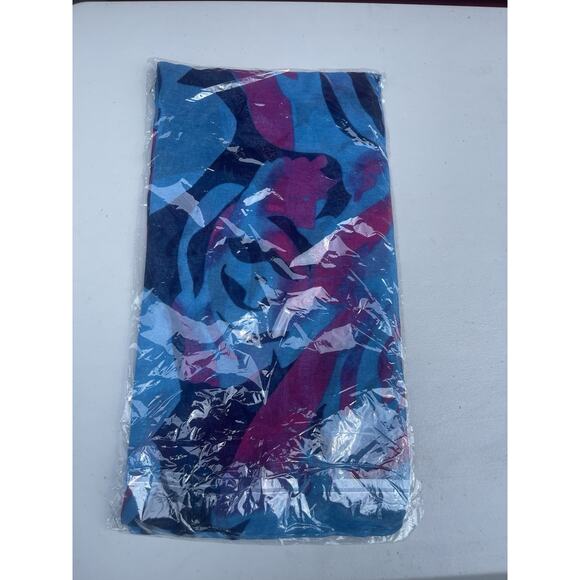 10x Vibrant Multicolor Head Scarf Shawl Wrap – Blue, Pink & Black Abstract Print - Picture 1 of 3